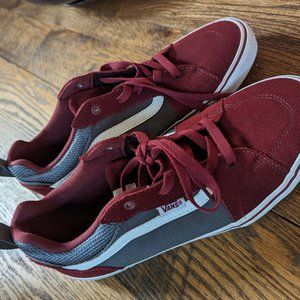 Vans SB Maroon Gray Suede Canvas Shoes Boys Size 6